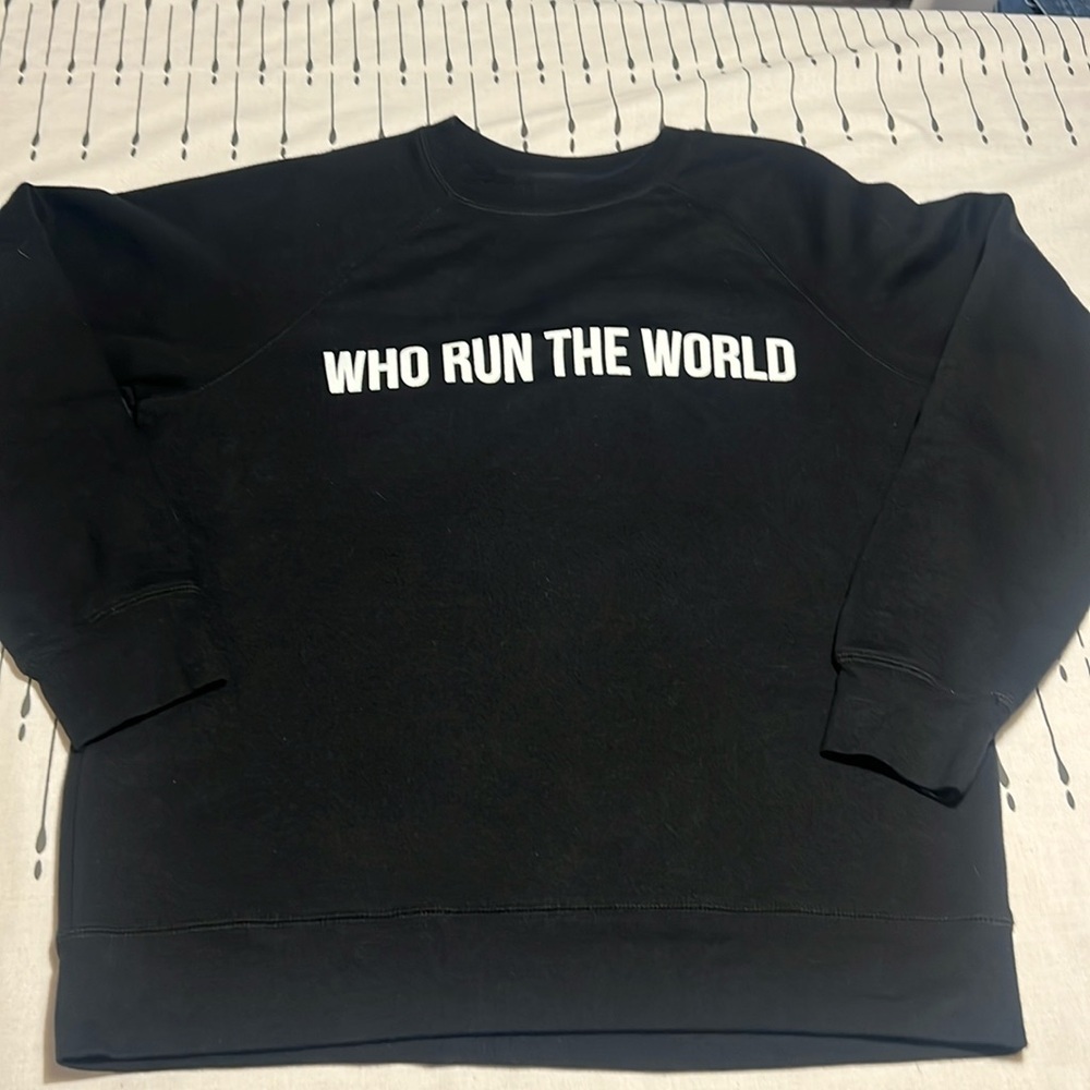 Brunette The Label Black Sweatshirt with White Text